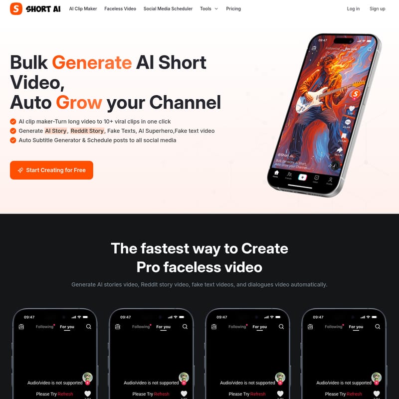View Short AI - 短视频AI生成器 Short AI Short AI - AI Tool Screenshot and Interface Preview