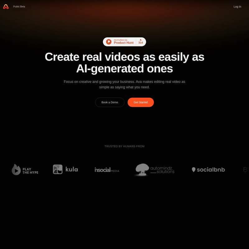 View EditWithAva - Ava: The Revolutionary AI Video Editor for Creating Real Videos Through Natural Language Prompts EditWithAva - AI Tool Screenshot and Interface Preview