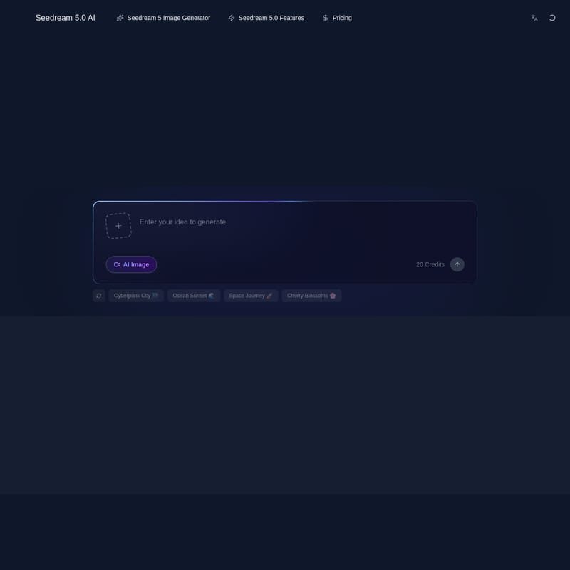 View Seedream 5.0 AI - Seedream 5.0 AI: Professional 2K Text-to-Image and Video Generator with Multi-Subject Composition Seedream 5.0 AI - AI Tool Screenshot and Interface Preview