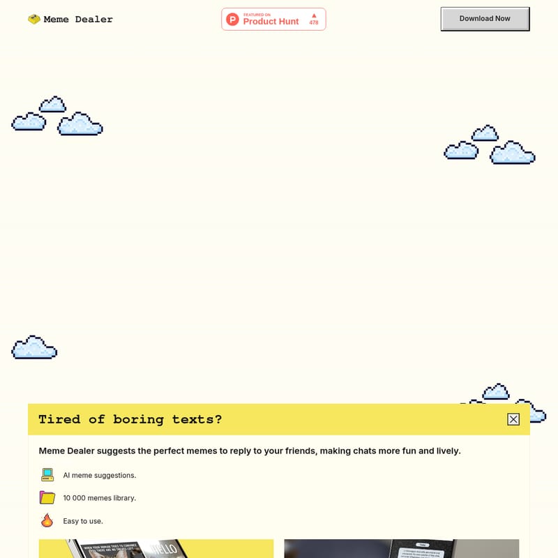 View Meme Dealer - Meme Dealer: チャットを盛り上げるAIミーム提案アプリ Meme Dealer - AI Tool Screenshot and Interface Preview