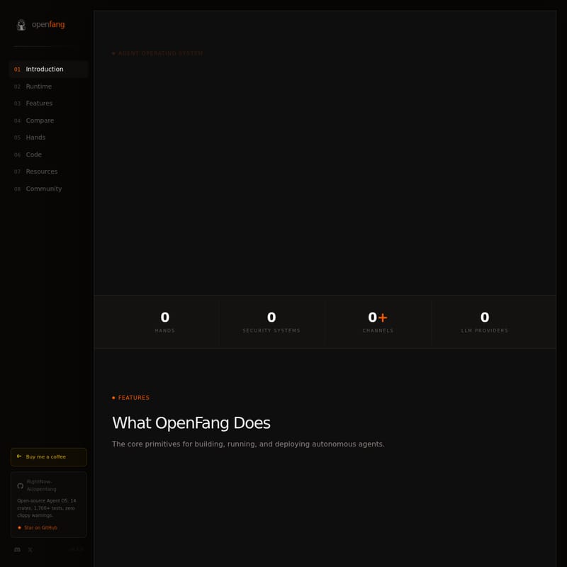 View OpenFang - OpenFang: Otwartoźródłowy System Operacyjny dla Agentów AI zbudowany w języku Rust OpenFang - AI Tool Screenshot and Interface Preview