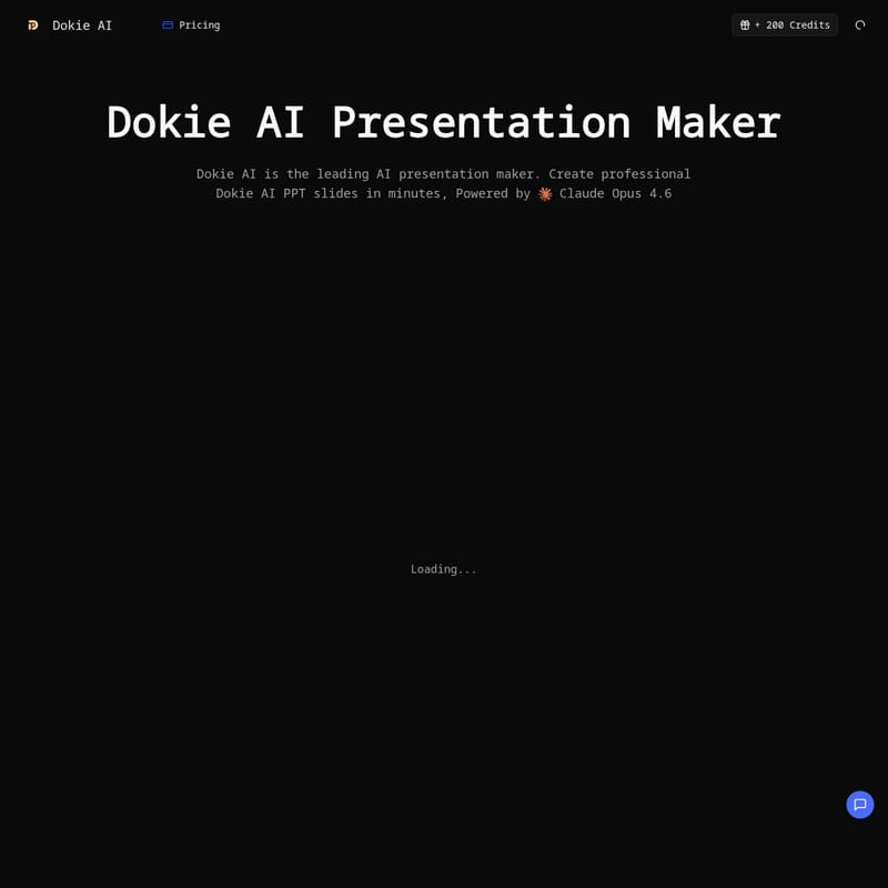 View Dokie AI - Dokie AI: The Advanced AI Presentation Maker Powered by Claude Opus 4.6 Dokie AI - AI Tool Screenshot and Interface Preview
