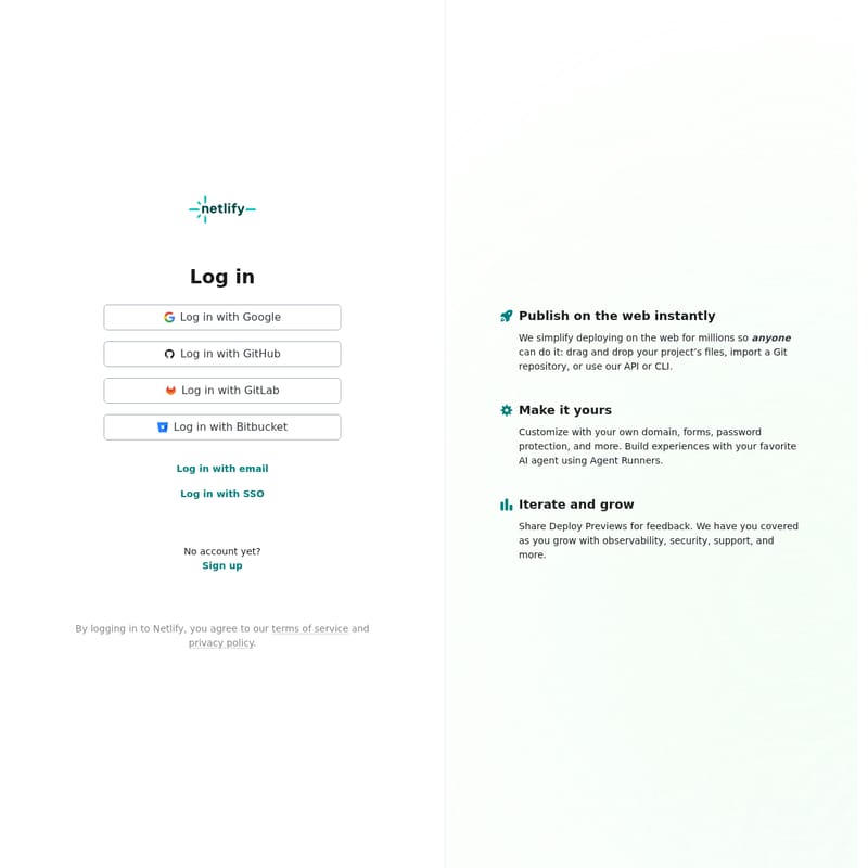 View Netlify.new - Netlify: The All-in-One Platform to Build, Deploy, and Scale Web Projects Instantly Netlify.new - AI Tool Screenshot and Interface Preview