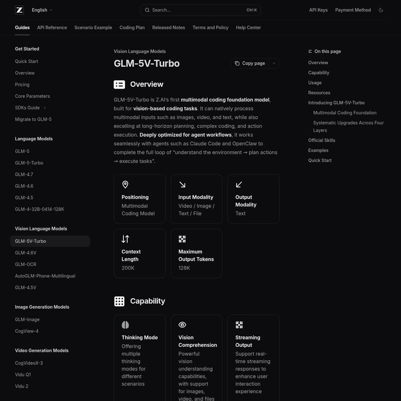 View GLM-5V-Turbo - GLM-5V-Turbo: Z.AI's Advanced Multimodal Coding Foundation Model GLM-5V-Turbo - AI Tool Screenshot and Interface Preview