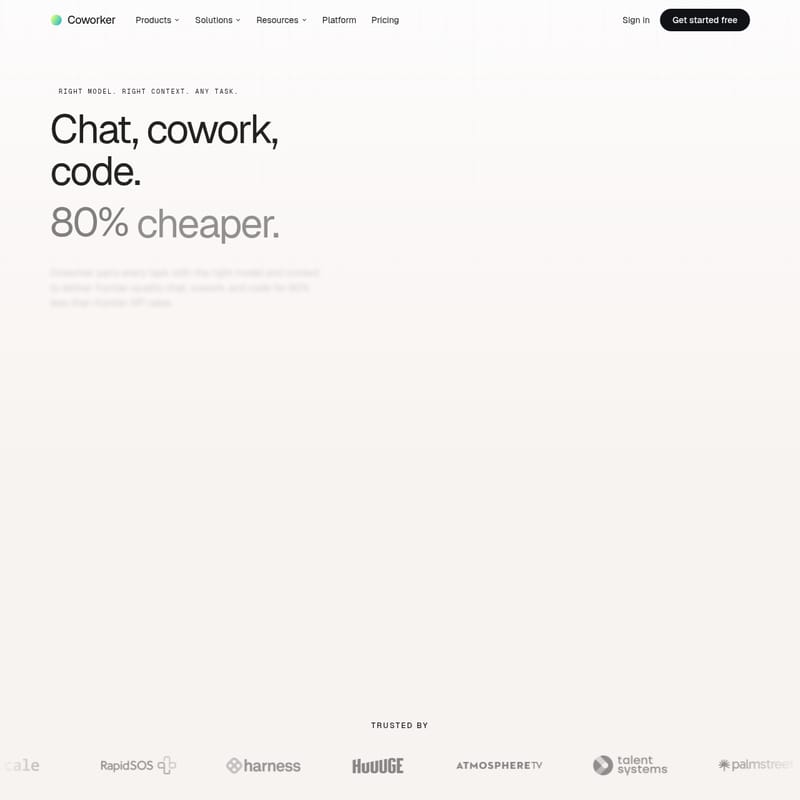 View Coworker AI - Coworker: Frontier-Quality AI Platform for Enterprise Chat, Coding, and Automated Agents Coworker AI - AI Tool Screenshot and Interface Preview