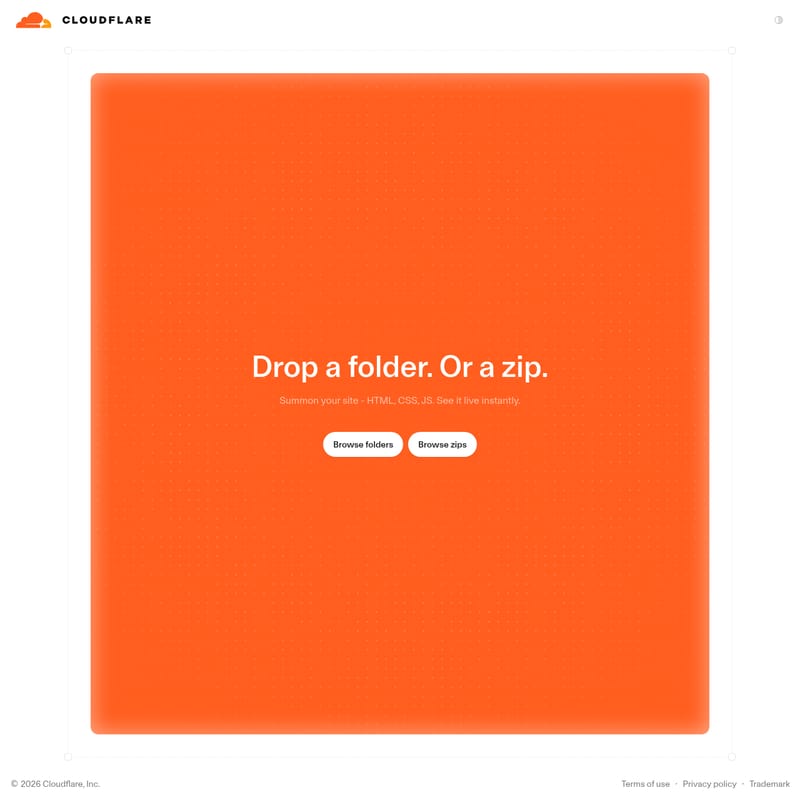 View Cloudflare Drop - Chaya:Cloudflare 提供的即时 HTML、CSS 和 JS 静态网站部署预览工具 Cloudflare Drop - AI Tool Screenshot and Interface Preview